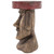 20.5" Brown and Red Easter Island Moai Side Table - IMAGE 6