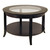 Genoa Round Glass Top Coffee Table - 30" - Dark Espresso - IMAGE 1