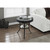 24" Black and Clear Round Accent Table with Tempered Glass - IMAGE 4