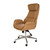 47.64" Camel Brown Mid-Century Modern Leatherette Gaslift Adjustable Swivel Office Chair - IMAGE 1