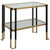 27.75" Black and Gold Rectangular Side Table with Glass Top - IMAGE 3