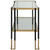 27.75" Black and Gold Rectangular Side Table with Glass Top - IMAGE 4