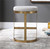 26" Ivanna Antique Gold Half Circle Counter Stool with Tailor Fit White Cushion - IMAGE 2
