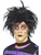 26" Black Psycho Zombie Men Adult Halloween Wig Costume Accessory - One Size - IMAGE 1