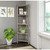 59.75" Washed Gray Wooden Open Shelf Corner Bookcase - IMAGE 3