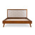84.25” Brown and Beige Queen Size Bed Frame with Upholstered Headboard - IMAGE 4