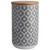 6.5" Gray and White Paw Lattice Print Ceramic Treat Canister - IMAGE 1