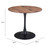 35.5" Brown and Black Pedestal Round Dining Table