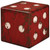 19" Quentin Distressed Burnt Red, Ivory and Walnut Brown Dice Accent Side Table - IMAGE 1