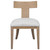 34" Brown and White Natural Oak Armless Accent Chair - IMAGE 1