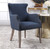 37" Yareena Denim Blue Wing Chair on Tapered Oak Legs and Bronz Nailhead Trim - IMAGE 5