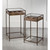 Set of 2 Brown and Clear Square Solid Side Table with Visible Storage Drawer 32.3" - IMAGE 2