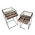 Set of 2 Brown and Clear Square Solid Side Table with Visible Storage Drawer 32.3" - IMAGE 4