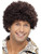 26" Brown 1970's Style Disco Dude Unisex Adult Halloween Curly Wig Costume Accessory - One Size - IMAGE 1