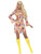 40" Orange and Yellow 1960's Floral Hippie Women Adult Halloween Costume - X1 - IMAGE 1