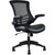 3' Solid Black Stylish Mid-Back Mesh Office Chair with Adjustable Arms - IMAGE 1