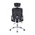 3.5' Black and Metallic Silver High Back Executive Mesh Office Chair with Arms and Lumbar Support - IMAGE 3