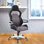 4' Gray, Black, and White Ergonomic Upholstered Racing Style Home and Office Chair - IMAGE 5