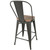 Set of 2 Oregon Industrial Gray and Brown High Back Barstools 39.5" - IMAGE 4