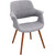 33" Gray and Brown Midcentury Stackable Chair - IMAGE 1