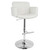 45" White Leather with Adjustable Chrome Base and Swivel Contemporary Stout Barstool - IMAGE 1
