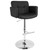 47” Black Leather and Silver Tufted Adjustable Stout Bar Stool - IMAGE 2