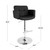47” Black Leather and Silver Tufted Adjustable Stout Bar Stool - IMAGE 4