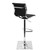45.50” Black Leather and Silver Upholstered Swivel Bar Stool - IMAGE 3