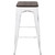 Set of 2 Oregon Industrial Vintage White and Espresso Stackable Barstools 30" - IMAGE 3