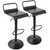 Set of 2 Black Finish Adjustable Industrial Style Swivel Metal Barstools 37.5" - IMAGE 1