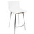 Set of 2 White and Stainless Steel Tufted Swivel Counter Stool 33.75” - IMAGE 3