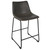 Set of 2 Gray Faux Leather with Orange Stitching Industrial Style Counter Stools 36" - IMAGE 2