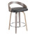 Set of 2 Black Faux Leather Seat and Light Gray Wood Base Counter Stools 29.5" - IMAGE 2