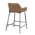Set of 2 Brown Faux Leather Black Metal Indoor Counter Stools 33" - IMAGE 4