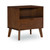 27" Brown One Drawer Nightstand with Bronze Pulls - IMAGE 1