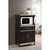 45" Chocolate Brown and Gray Microwave Kitchen Cart - IMAGE 2