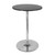 Set of 3 Black Round Pub Table and L-shape Leather Adjustable Swivel Stools, 45” - IMAGE 3