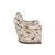 36" Beige Birdscript Low Back Swivel Chair with Rolled Arms and Nailhead Trim - IMAGE 3