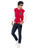 44" Red and White 1950 Style College Jock Men Adult Halloween Costume - Large - IMAGE 1