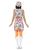 40" White and Orange 1960's Style Groovy Chick Women Adult Halloween Costume - Medium - IMAGE 3