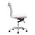 36.5" White and Silver Swivel Upholstered Armless Office Chair - IMAGE 2