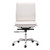 36.5" White and Silver Swivel Upholstered Armless Office Chair - IMAGE 3