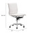 36.5" White and Silver Swivel Upholstered Armless Office Chair - IMAGE 6