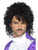 26" Black 1980 Style Black Musician Men Adult Halloween Wig and Tash Costume Accessory - One Size - IMAGE 1