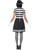 49" Black and White Lady Mime Artist Party Women Adult Halloween Costume - Large - IMAGE 3