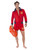50" Red and Blue Baywatch Lifeguard Men Adult Halloween Costume - Medium - IMAGE 1