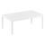 39.5" White Patio Solid Rectangular Lounge Coffee Table - IMAGE 1