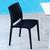 32" Black Resin Solid Weather Resistant Outdoor Dining Chair - IMAGE 2