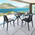 32" Black Resin Solid Weather Resistant Outdoor Dining Chair - IMAGE 5