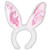 White Bunny Ears with Pink Stain Easter Headband Costume Accessory - IMAGE 1